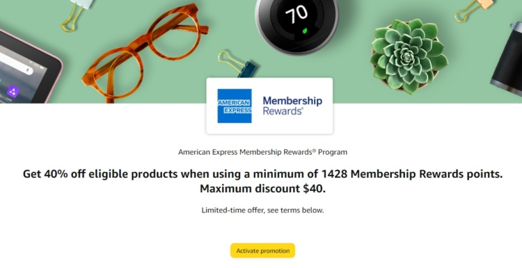Amazon American Express Membership Rewards 40% off