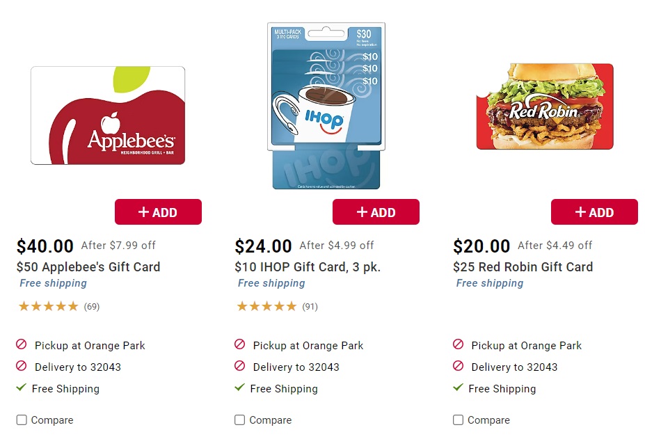 BJ's Wholesale Club Save Extra On Select Gift Cards (Applebee's, IHOP