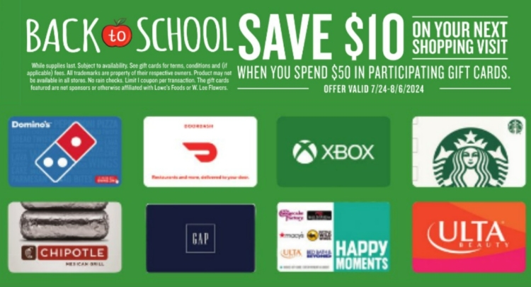 Lowes Foods gift card deal 07.24.24