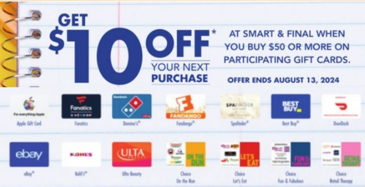 Smart & Final gift card deal 07.31.24