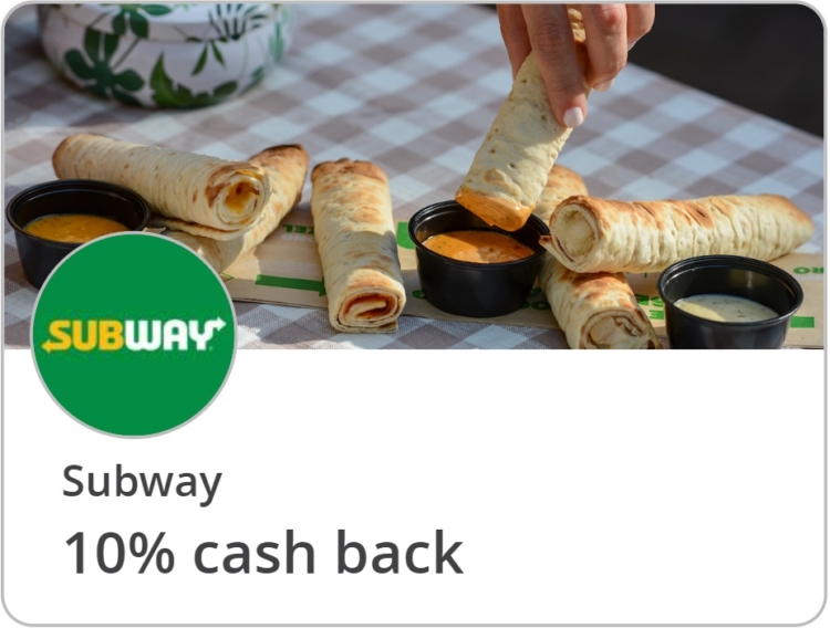 Subway Chase Offer 10% Cash Back