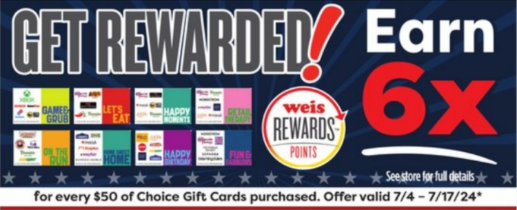 Weis Markets 6x Choice