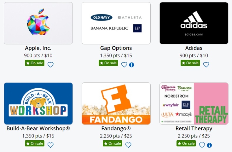 Chase Ultimate Rewards gift card deals 08.01.24