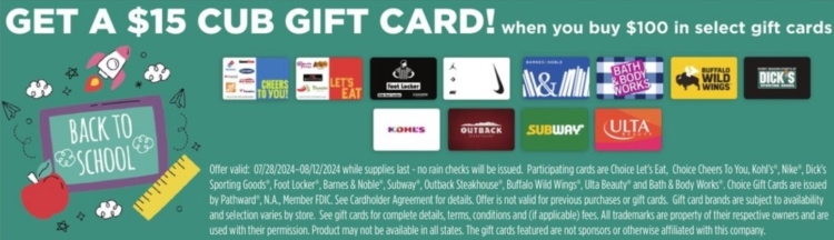 Cub gift card deal 08.04.24.