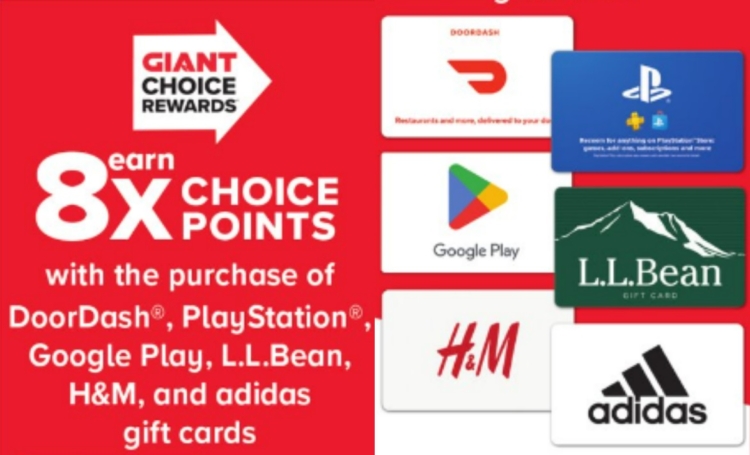 Giant Food Stores Martin's gift card deal