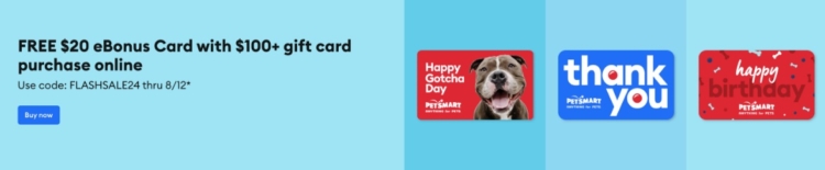 PetSmart bonus card deal promo code FLASHSALE24
