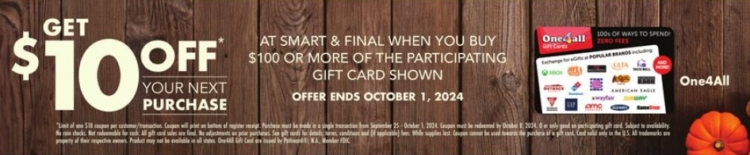 Smart & Final gift card deal 09.25.24