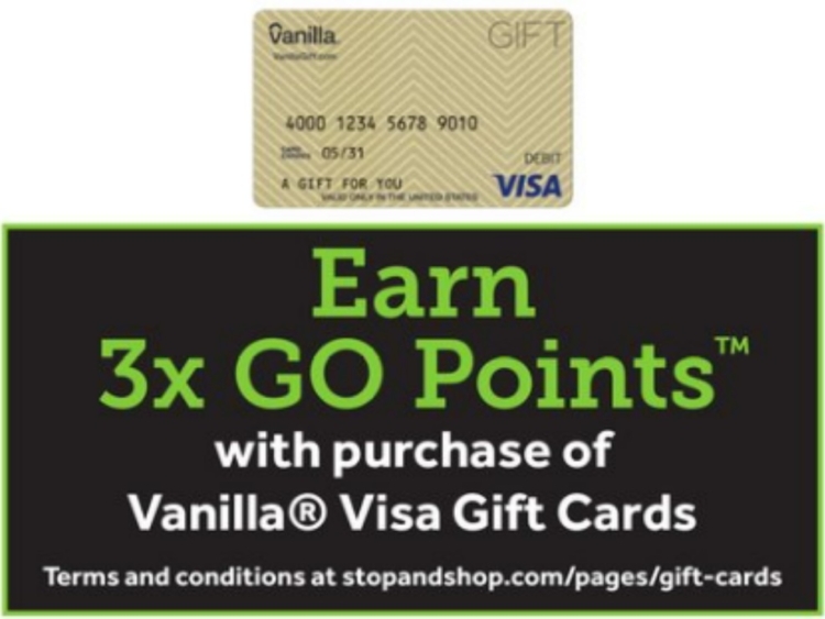Stop & Shop Vanilla Visa gift card deal 3x