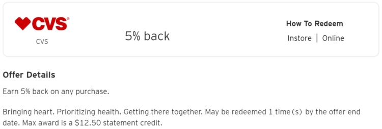 CVS Citi Offer 5% back
