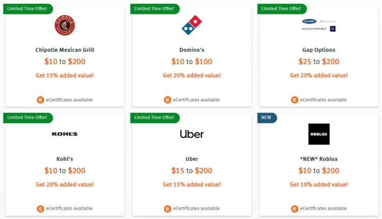 Discover Cashback Bonus gift card discounts