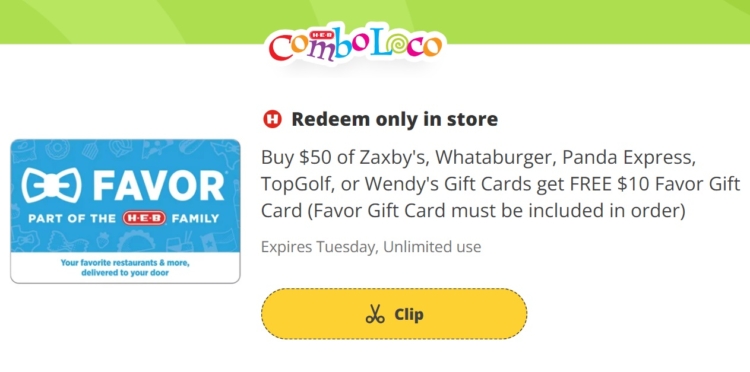 H-E-B gift card deal 10.23.24